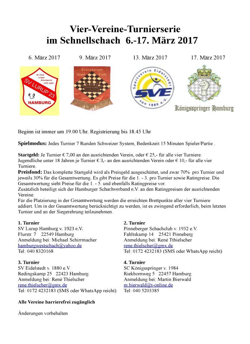 4-Vereine-Schnellsachachturniere 2017