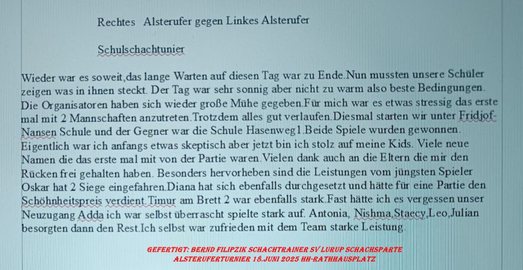 Bericht 1 von Bernd Bericht 1 von Bernd